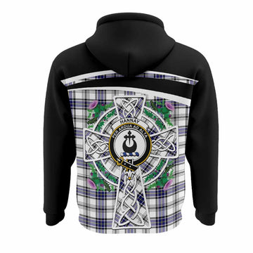 Hannay Tartan Crest Hoodie Scottish Thistle Celtic Cross Alba Gu Brath