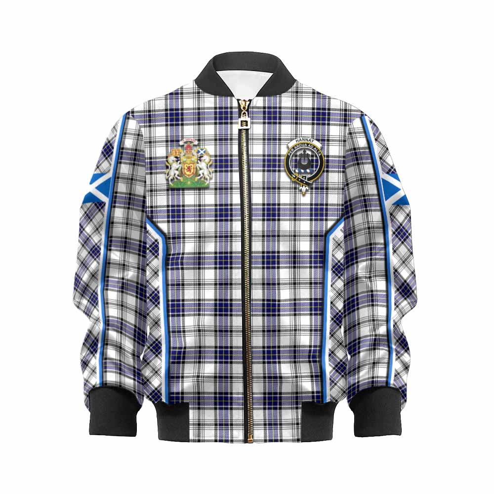 Hannay Tartan Crest Kid Bomber Jacket Scotland Coat of Arm Flag Style - Tartan Vibes Clothing