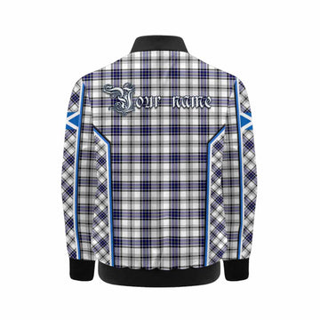 Hannay Tartan Crest Kid Bomber Jacket Scotland Coat of Arm Flag Style - Tartan Vibes Clothing