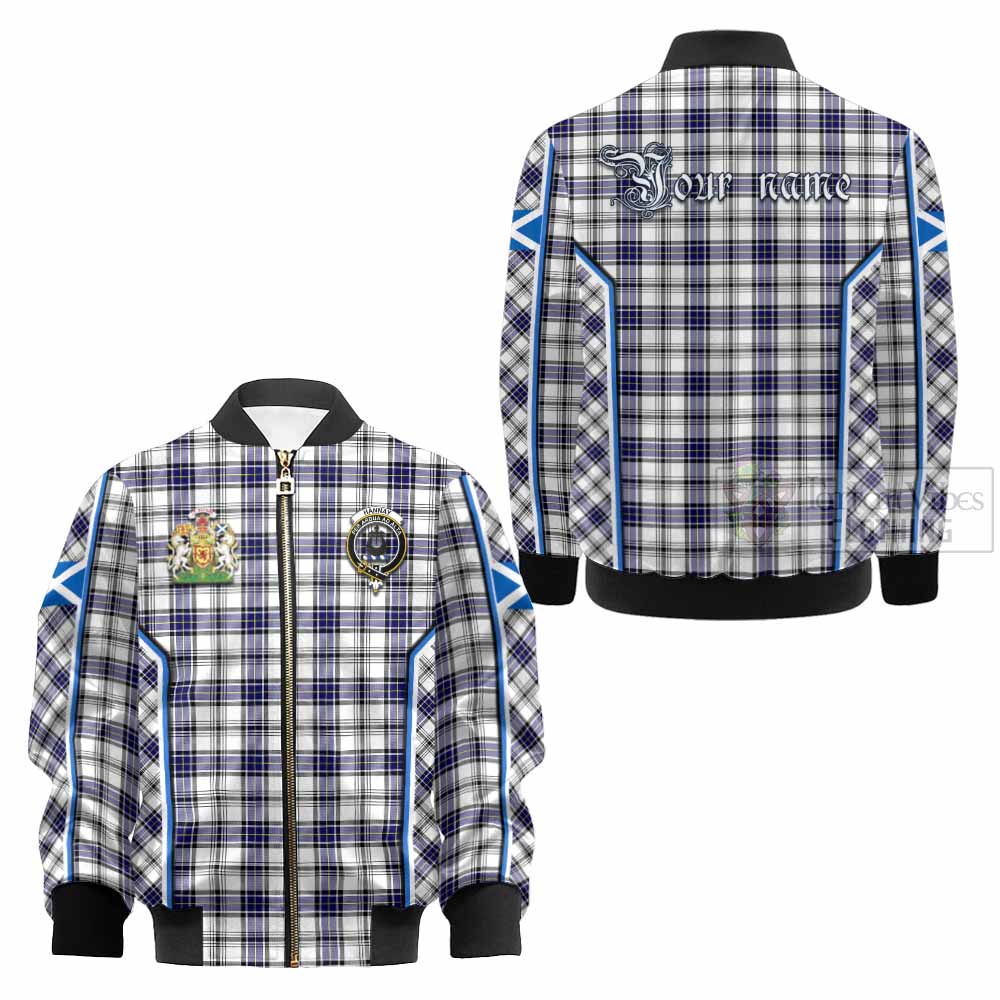 Hannay Tartan Crest Kid Bomber Jacket Scotland Coat of Arm Flag Style - Tartan Vibes Clothing