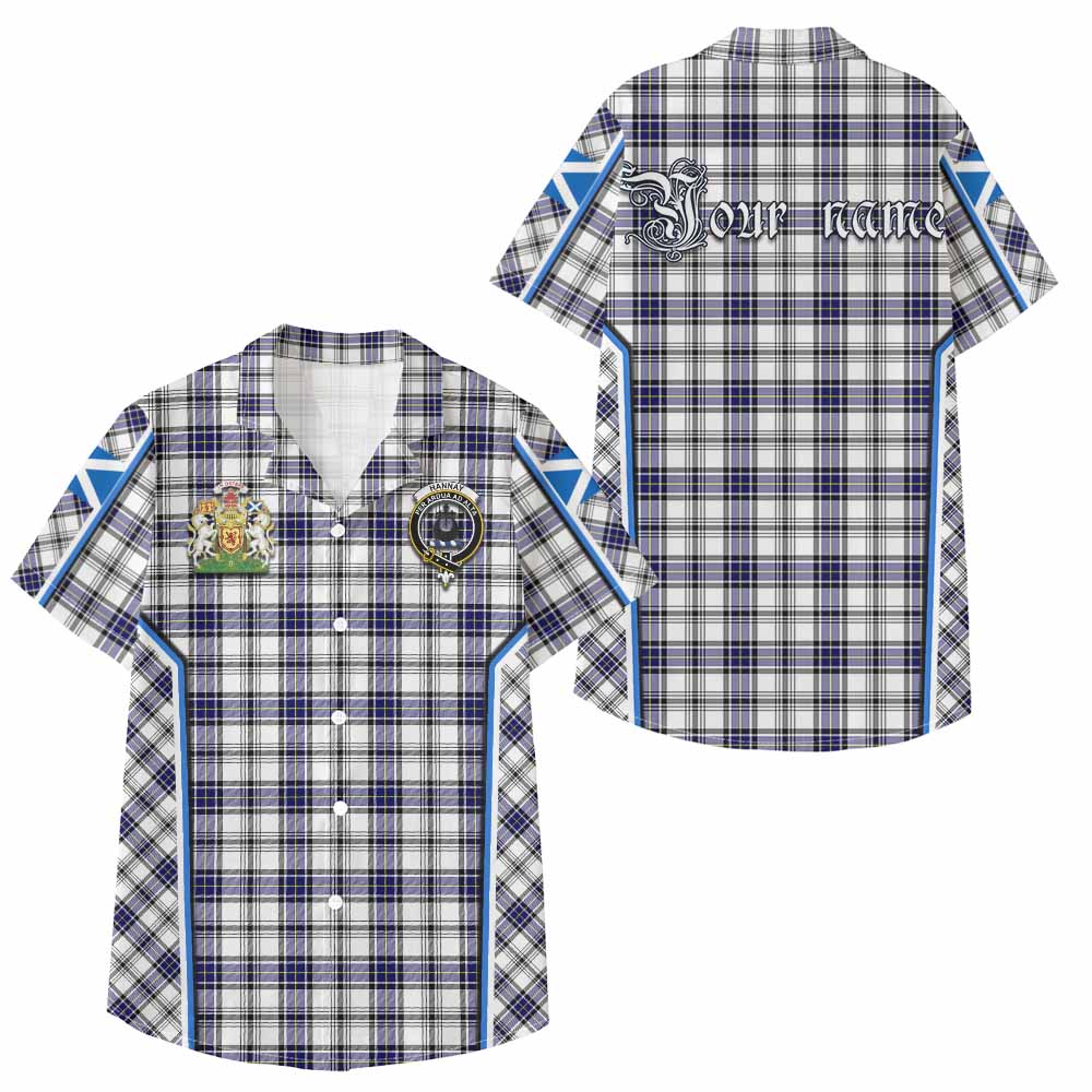 Hannay Tartan Crest Kid Hawaiian Shirt Scotland Coat of Arm Flag Style - Tartan Vibes Clothing