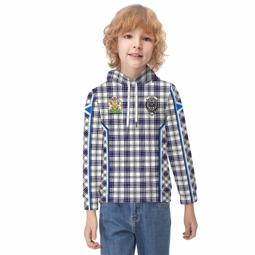 Hannay Tartan Crest Kid Hoodie Scotland Coat of Arm Flag Style - Tartan Vibes Clothing