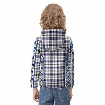 Hannay Tartan Crest Kid Hoodie Scotland Coat of Arm Flag Style