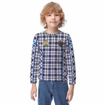 Hannay Tartan Crest Kid Knitted Sweatshirt Scotland Coat of Arm Flag Style - Tartan Vibes Clothing