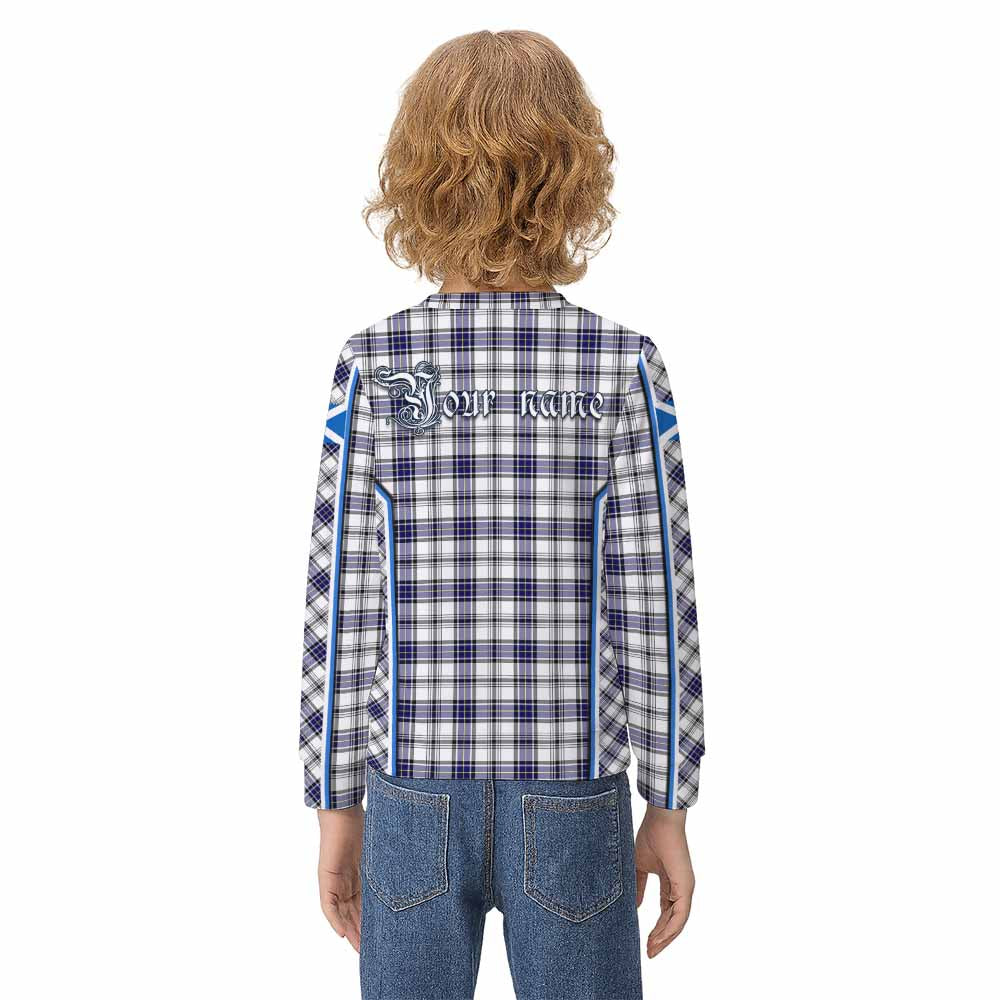 Hannay Tartan Crest Kid Knitted Sweatshirt Scotland Coat of Arm Flag Style - Tartan Vibes Clothing