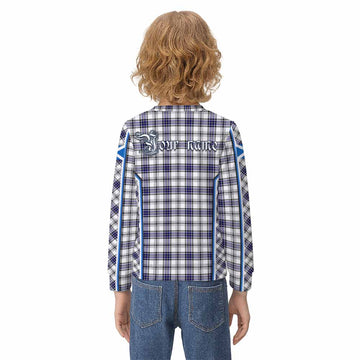 Hannay Tartan Crest Kid Knitted Sweatshirt Scotland Coat of Arm Flag Style - Tartan Vibes Clothing