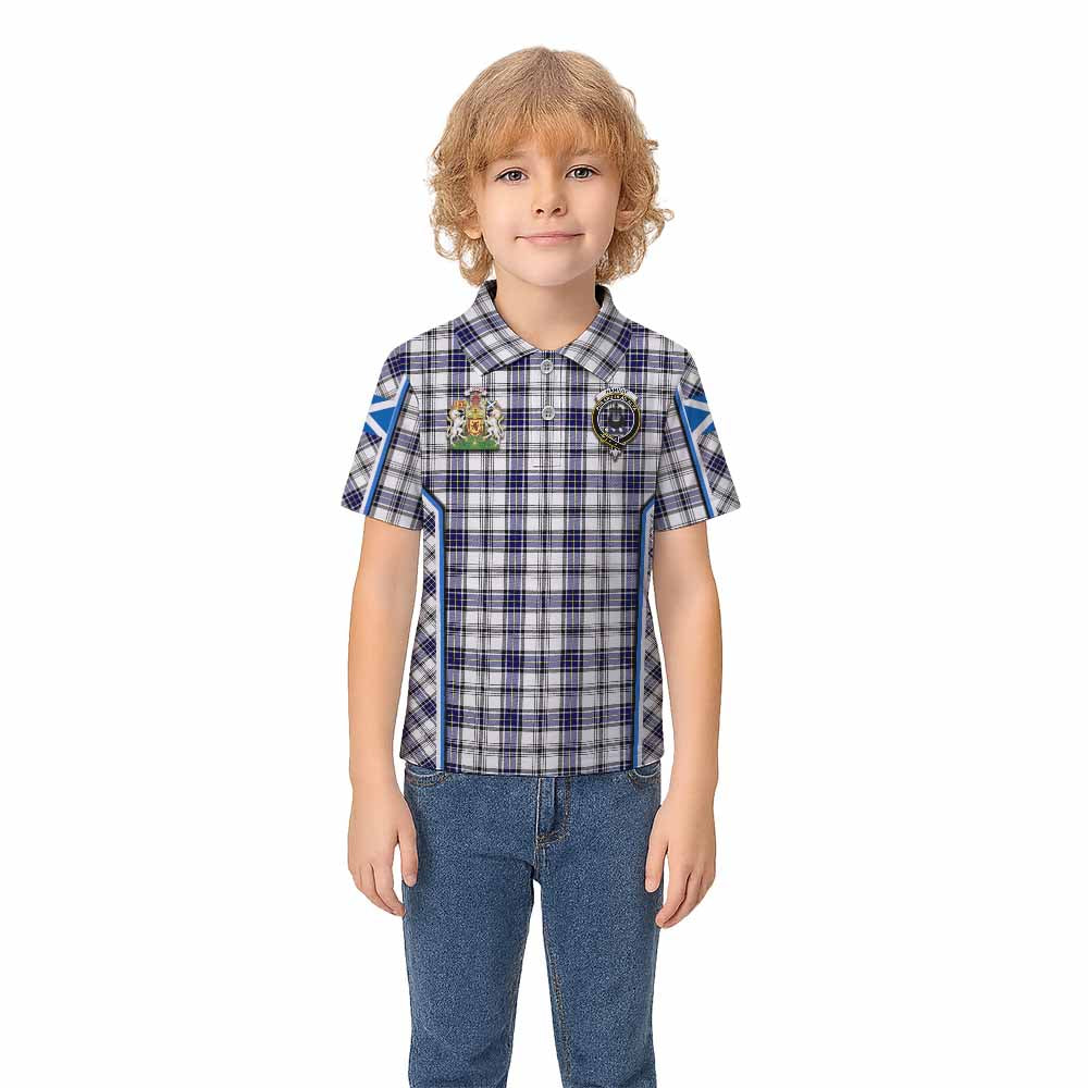Hannay Tartan Crest Kid Polo Shirt Scotland Coat of Arm Flag Style - Tartan Vibes Clothing