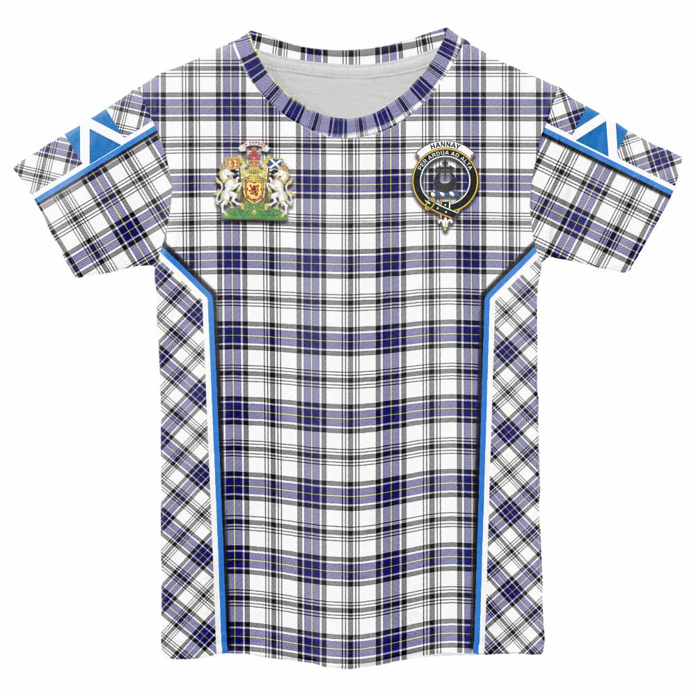 Hannay Tartan Crest Kid T-shirt Scotland Coat of Arm Flag Style - Tartan Vibes Clothing