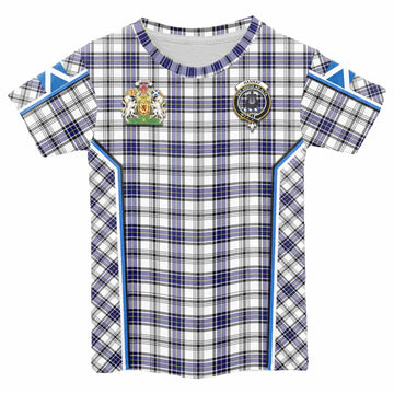 Hannay Tartan Crest Kid T-shirt Scotland Coat of Arm Flag Style - Tartan Vibes Clothing