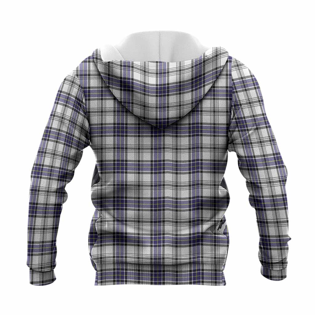 Hannay Tartan Crest Knitted Hoodie Ferocious Lion Style