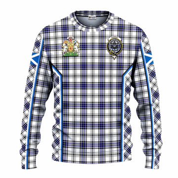 Hannay Tartan Crest Knitted Sweater Scotland Coat of Arm Flag Style - Tartan Vibes Clothing