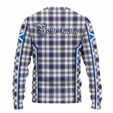 Hannay Tartan Crest Knitted Sweater Scotland Coat of Arm Flag Style - Tartan Vibes Clothing