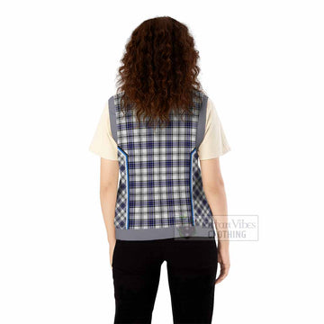 Hannay Tartan Crest Knitted V-Neck Vest Scotland Coat of Arm Flag Style