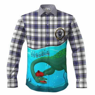 Hannay Tartan Crest Long Sleeve Button Shirts Nessie Under Water
