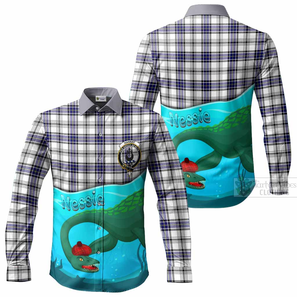 Hannay Tartan Crest Long Sleeve Button Shirts Nessie Under Water