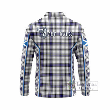 Hannay Tartan Crest Long Sleeve Polo Shirt Scotland Coat of Arm Flag Style - Tartan Vibes Clothing