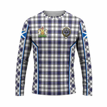 Hannay Tartan Crest Long Sleeve T-Shirt Scotland Coat of Arm Flag Style - Tartan Vibes Clothing