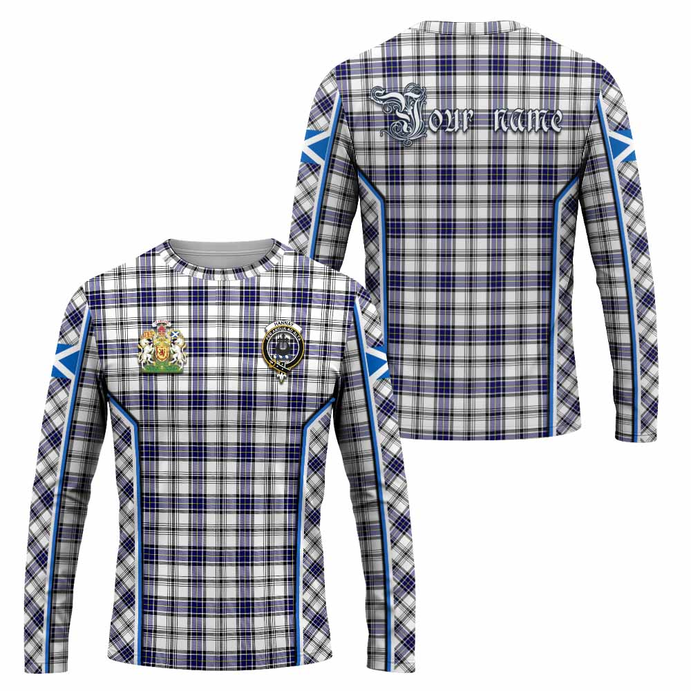 Hannay Tartan Crest Long Sleeve T-Shirt Scotland Coat of Arm Flag Style - Tartan Vibes Clothing