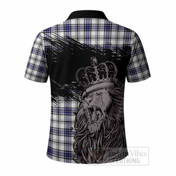 Hannay Tartan Crest Polo Shirt Crowned Lion Heritage Style