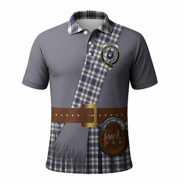 Hannay Tartan Crest Polo Shirt Kilt Costume Style