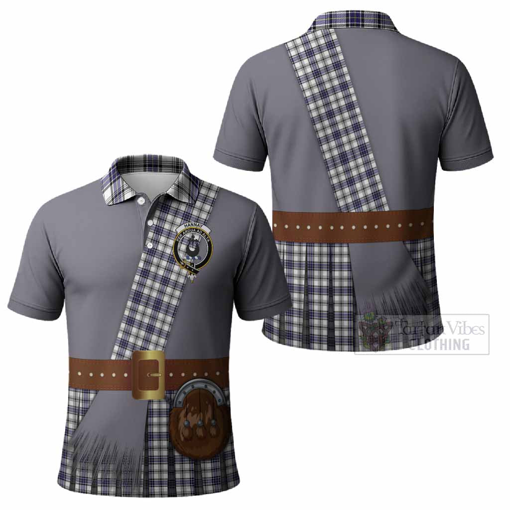 Hannay Tartan Crest Polo Shirt Kilt Costume Style