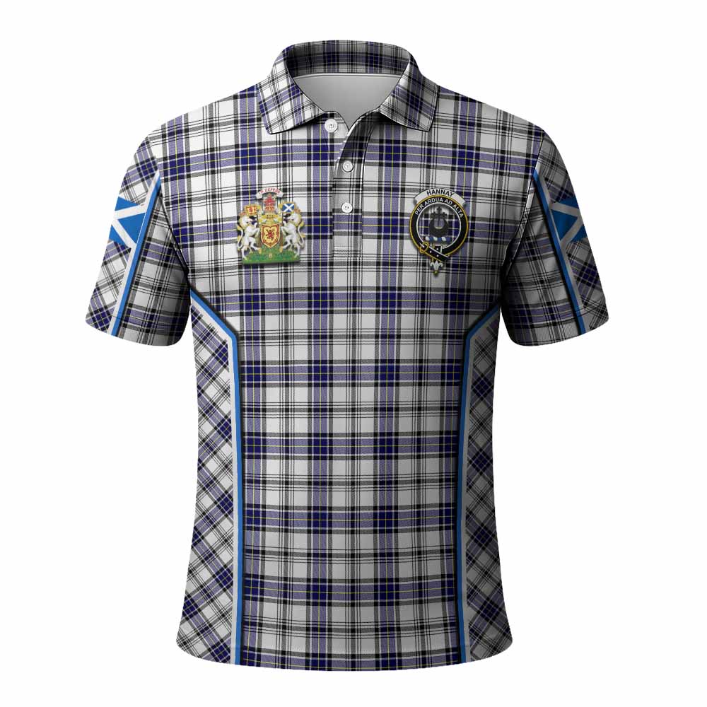 Hannay Tartan Crest Polo Shirt Scotland Coat of Arm Flag Style - Tartan Vibes Clothing