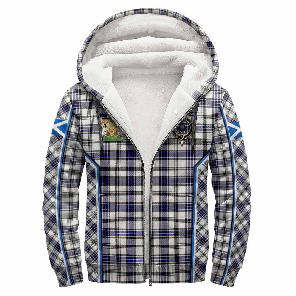 Hannay Tartan Crest Sherpa Hoodie Scotland Coat of Arm Flag Style - Tartan Vibes Clothing