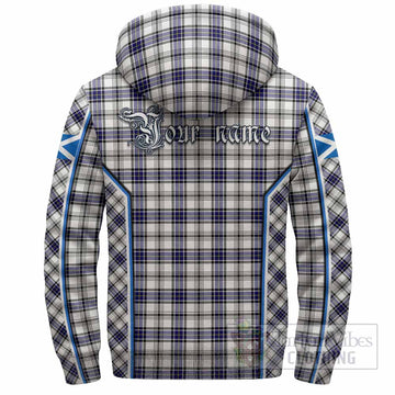 Hannay Tartan Crest Sherpa Hoodie Scotland Coat of Arm Flag Style