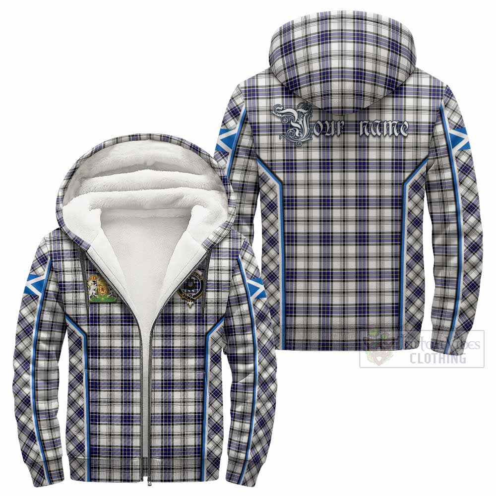 Hannay Tartan Crest Sherpa Hoodie Scotland Coat of Arm Flag Style - Tartan Vibes Clothing