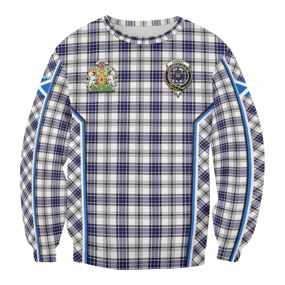 Hannay Tartan Crest Sweatshirt Scotland Coat of Arm Flag Style - Tartan Vibes Clothing