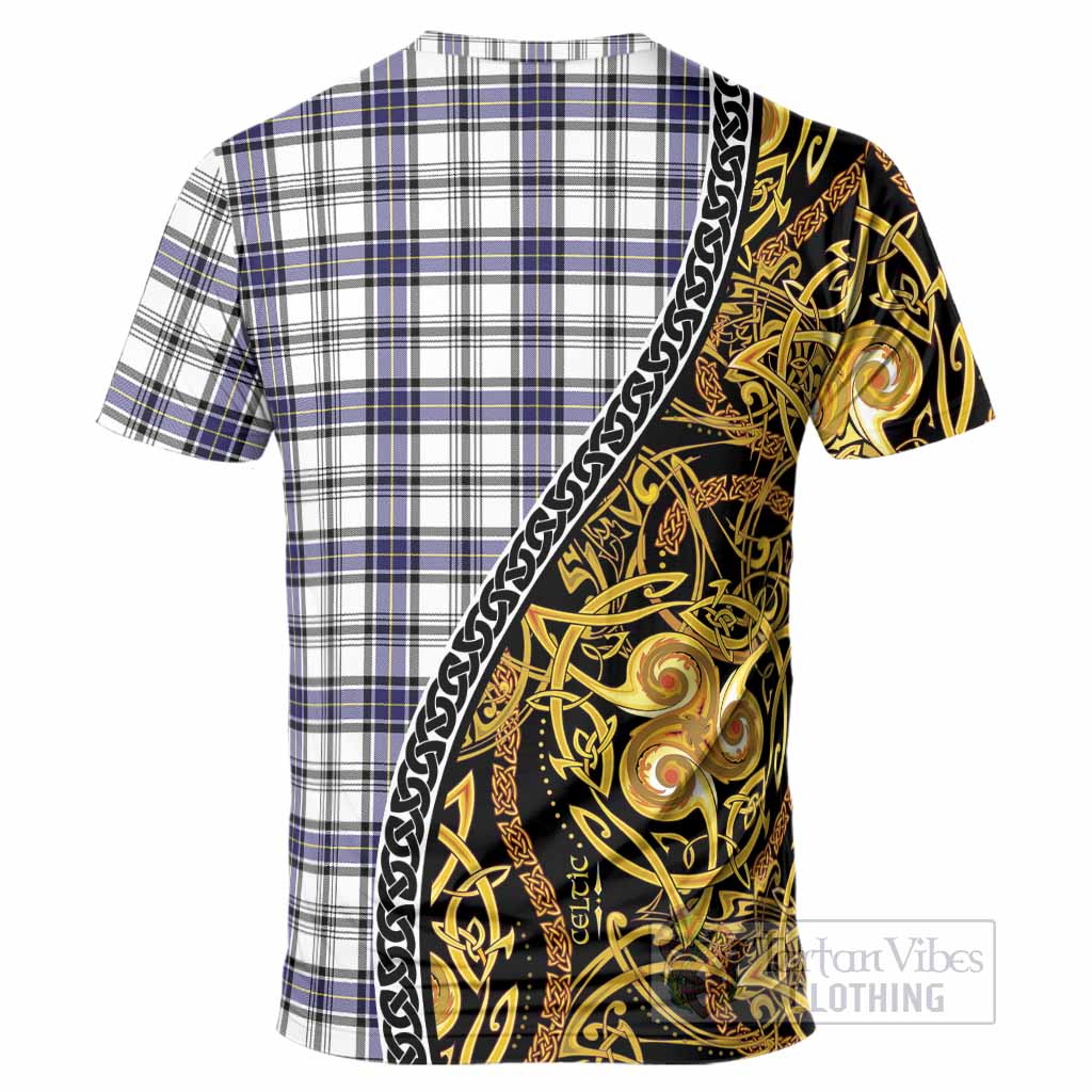 Hannay Tartan Crest T-Shirt Celtic Knot and Triple Trickle Spiral Symbols