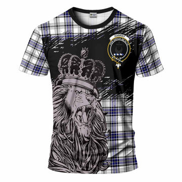 Hannay Tartan Crest T-Shirt Crowned Lion Heritage Style