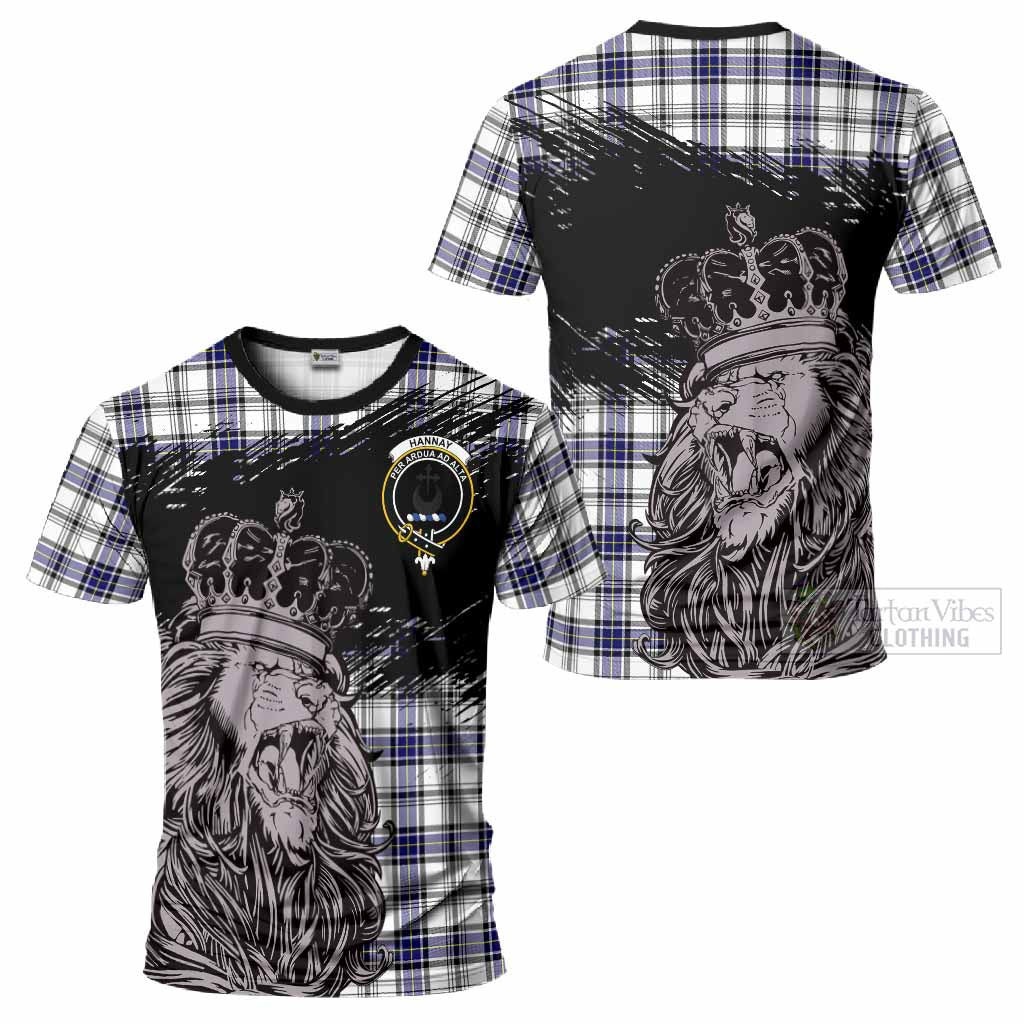 Hannay Tartan Crest T-Shirt Crowned Lion Heritage Style