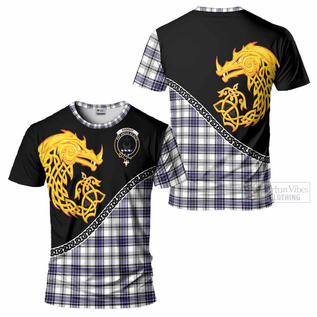 Hannay Tartan Crest T-Shirt Legendary Dragon Knot Half Style