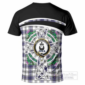 Hannay Tartan Crest T-Shirt Scottish Thistle Celtic Cross Alba Gu Brath