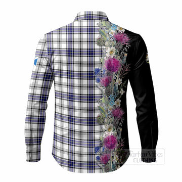 Hannay Tartan Crest Thistle Floral Long Sleeve Button Shirts