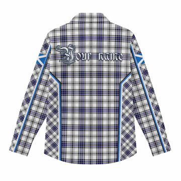 Hannay Tartan Crest Women Casual Shirt Scotland Coat of Arm Flag Style