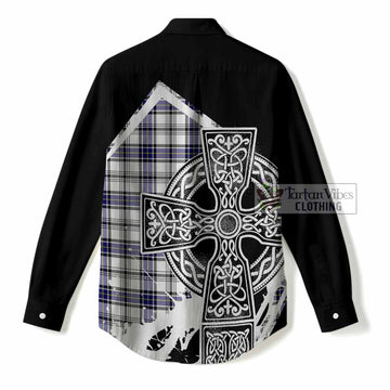 Hannay Tartan Crest Women Casual Shirt Scottish Celtic Cross Heritage