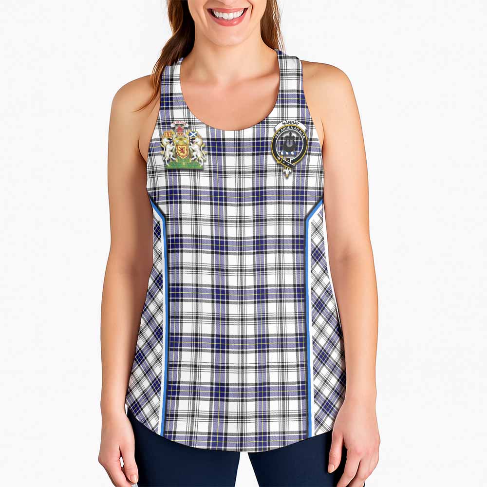 Hannay Tartan Crest Women Racerback Tanks Scotland Coat of Arm Flag Style - Tartan Vibes Clothing