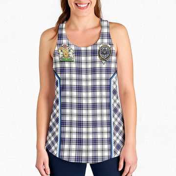 Hannay Tartan Crest Women Racerback Tanks Scotland Coat of Arm Flag Style