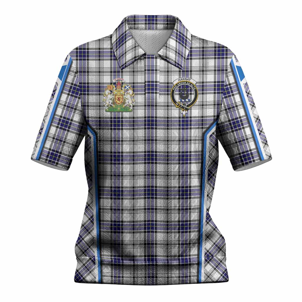 Hannay Tartan Crest Women’s Polo Sweater Top Scotland Coat of Arm Flag Style