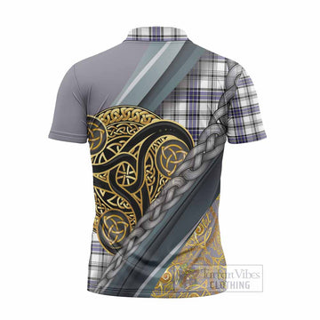 Hannay Tartan Crest Zipper Polo Shirt Scottish Triskele Celtic