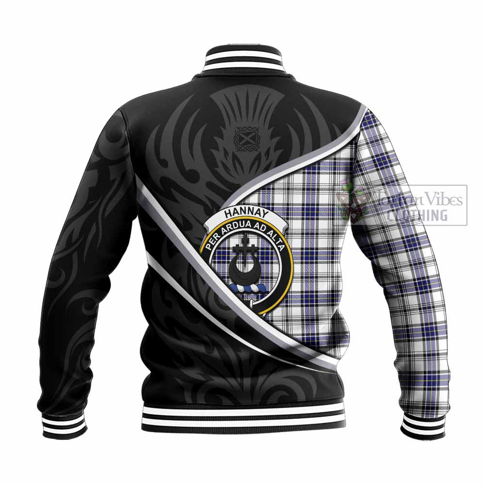 Hannay Tartan Family Crest Baseball Jacket Celtic Scottish Thistle Floral - Tartan Vibes Clothing