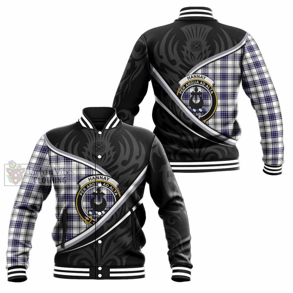 Hannay Tartan Family Crest Baseball Jacket Celtic Scottish Thistle Floral - Tartan Vibes Clothing