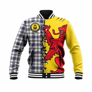 Hannay Tartan Family Crest Baseball Jacket Lion Rampant Honor