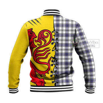 Hannay Tartan Family Crest Baseball Jacket Lion Rampant Honor