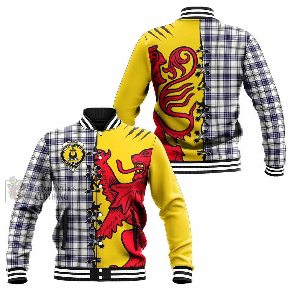 Hannay Tartan Family Crest Baseball Jacket Lion Rampant Honor - Tartan Vibes Clothing