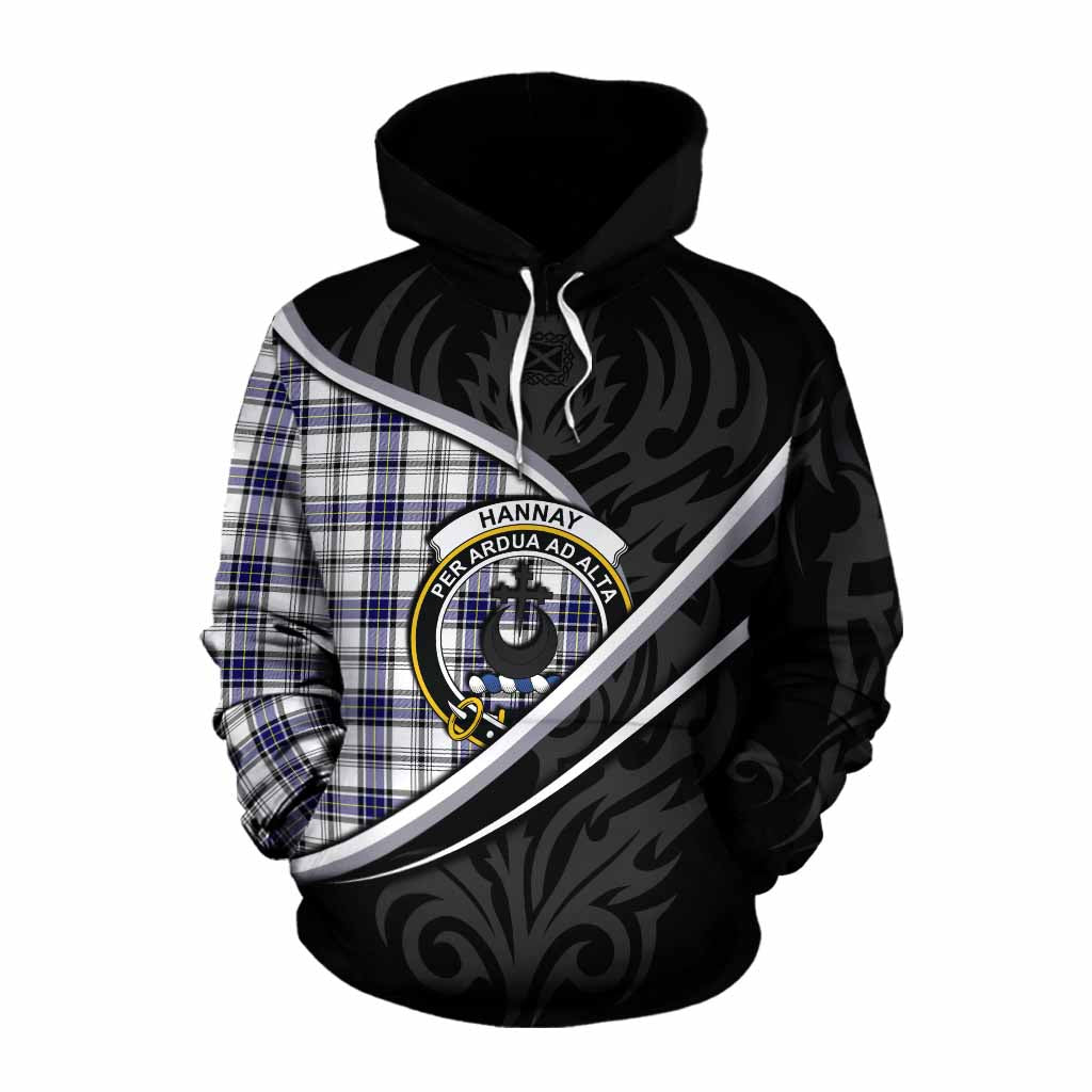 Hannay Tartan Family Crest Cotton Hoodie Celtic Scottish Thistle Floral - Tartan Vibes Clothing