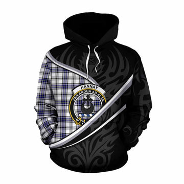 Hannay Tartan Family Crest Cotton Hoodie Celtic Scottish Thistle Floral