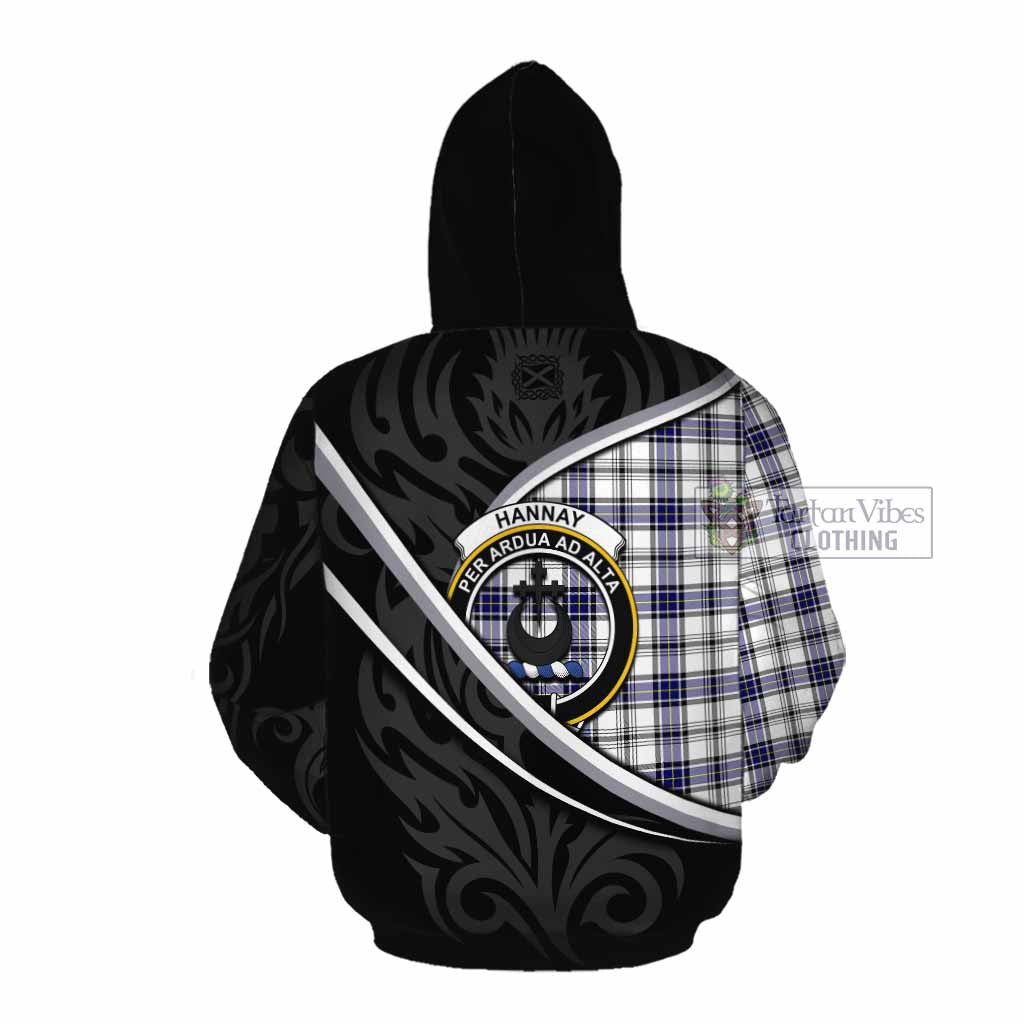 Hannay Tartan Family Crest Cotton Hoodie Celtic Scottish Thistle Floral - Tartan Vibes Clothing